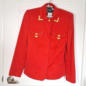 Rare Vintage Versace Jeans Coutre Red Jacket with Medusa Head buttons